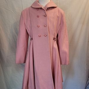 Vintage Double Breasted Pink Long Coat  size 7